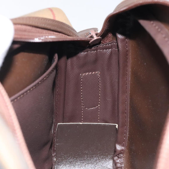 Burberrys Nova Check Shoulder Bag Canvas Beige Gold Auth bs24660