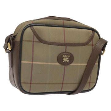 Burberrys Nova Check Shoulder Bag Canvas Beige Gold Auth bs24660