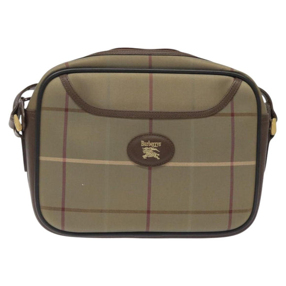 Burberrys Nova Check Shoulder Bag Canvas Beige Gold Auth bs24660