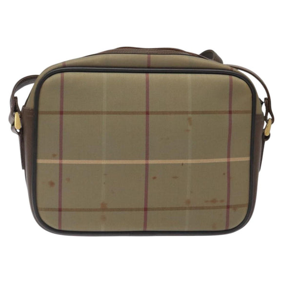 Burberrys Nova Check Shoulder Bag Canvas Beige Gold Auth bs24660