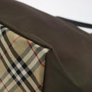 Burberrys Blue Label Hand Bag Nylon Khaki Auth bs24661-10
