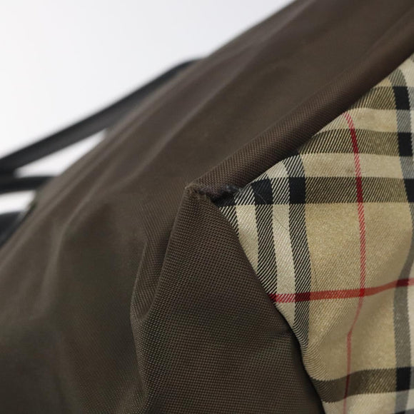 Burberrys Blue Label Hand Bag Nylon Khaki Auth bs24661