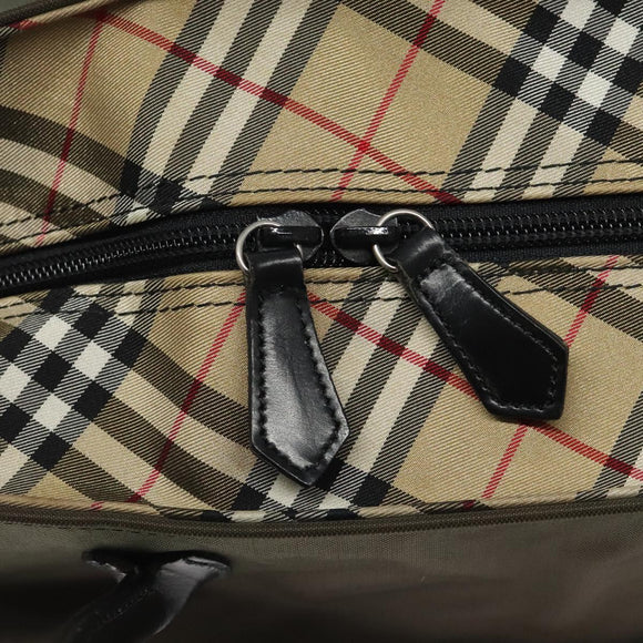 Burberrys Blue Label Hand Bag Nylon Khaki Auth bs24661