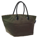 Burberrys Blue Label Hand Bag Nylon Khaki Auth bs24661-1