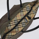 Burberrys Blue Label Hand Bag Nylon Khaki Auth bs24661-6
