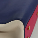 SAINT LAURENT Cabas Rive Gauche Hand Bag Leather Blue GNR400413 Auth bs24669-15