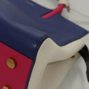 SAINT LAURENT Cabas Rive Gauche Hand Bag Leather Blue GNR400413 Auth bs24669-16