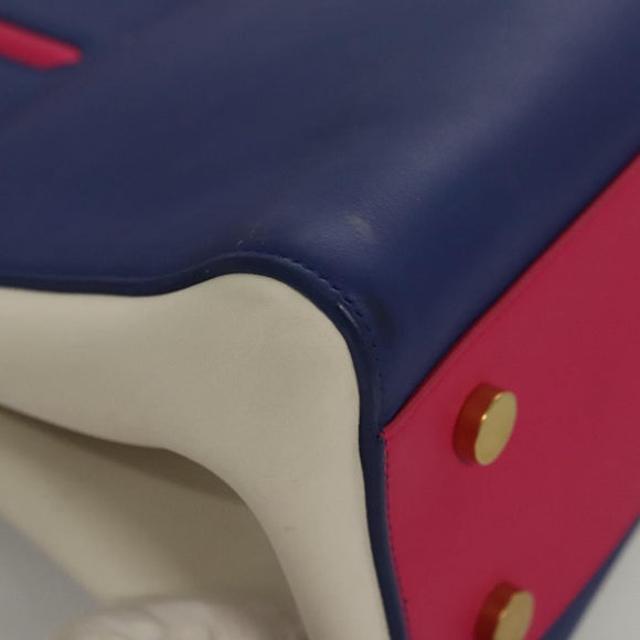 SAINT LAURENT Cabas Rive Gauche Hand Bag Leather Blue GNR400413 Auth bs24669