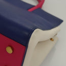 SAINT LAURENT Cabas Rive Gauche Hand Bag Leather Blue GNR400413 Auth bs24669-9