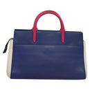 SAINT LAURENT Cabas Rive Gauche Hand Bag Leather Blue GNR400413 Auth bs24669-2