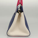 SAINT LAURENT Cabas Rive Gauche Hand Bag Leather Blue GNR400413 Auth bs24669-3