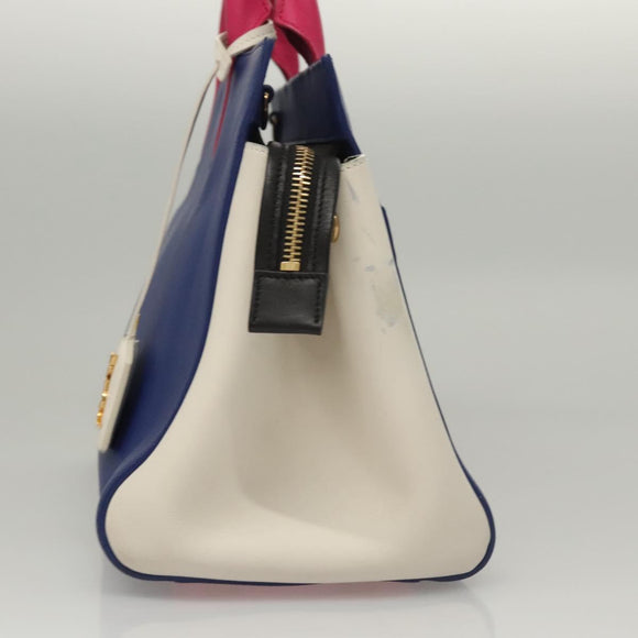 SAINT LAURENT Cabas Rive Gauche Hand Bag Leather Blue GNR400413 Auth bs24669