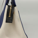 SAINT LAURENT Cabas Rive Gauche Hand Bag Leather Blue GNR400413 Auth bs24669-5