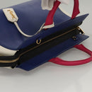 SAINT LAURENT Cabas Rive Gauche Hand Bag Leather Blue GNR400413 Auth bs24669-7