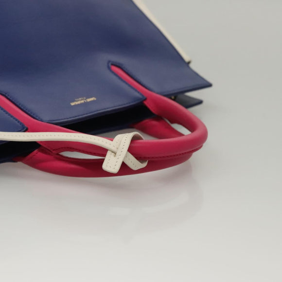 SAINT LAURENT Cabas Rive Gauche Hand Bag Leather Blue GNR400413 Auth bs24669