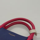 SAINT LAURENT Cabas Rive Gauche Hand Bag Leather Blue GNR400413 Auth bs24669-14