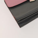 FENDI Hand Bag Leather 2way Gray Silver Auth bs24671-15