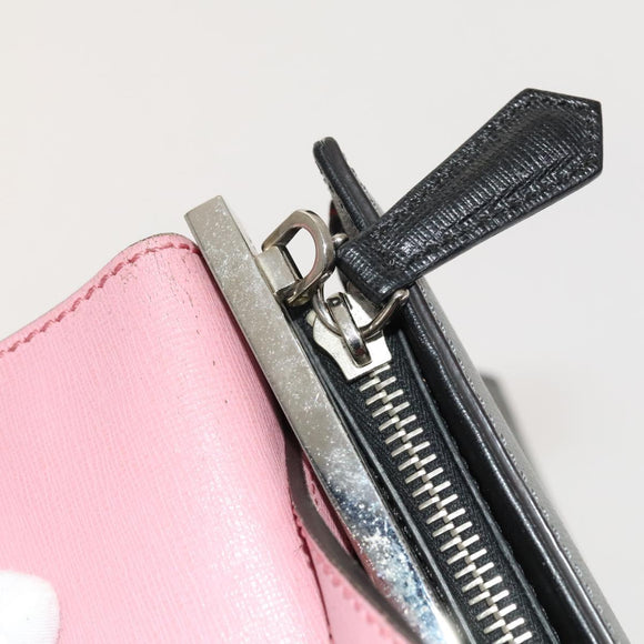 FENDI Hand Bag Leather 2way Gray Silver Auth bs24671