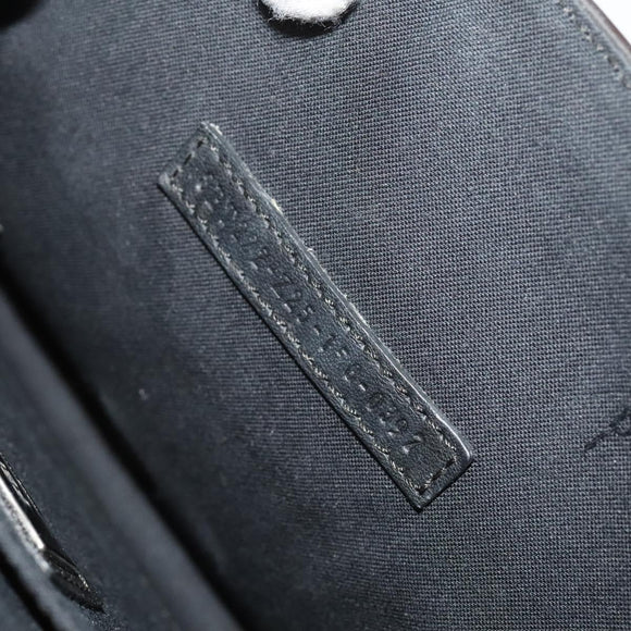 FENDI Hand Bag Leather 2way Gray Silver Auth bs24671