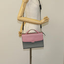 FENDI Hand Bag Leather 2way Gray Silver Auth bs24671-23