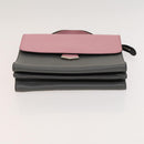 FENDI Hand Bag Leather 2way Gray Silver Auth bs24671-5