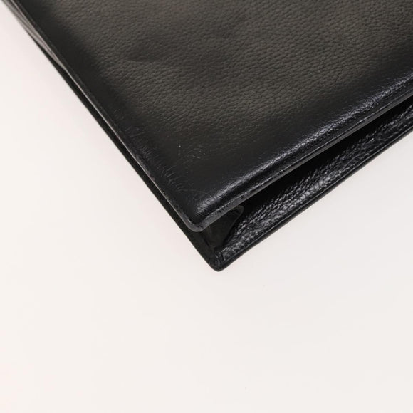 Gianni Versace Business Bag Leather Black Auth bs24674