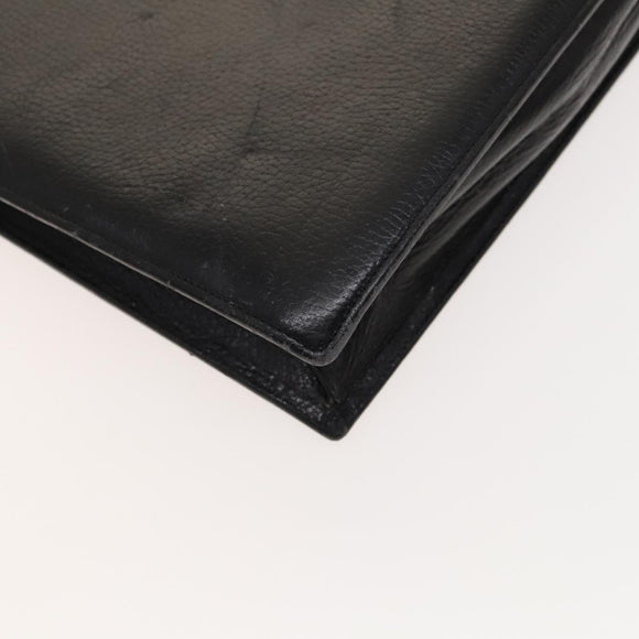 Gianni Versace Business Bag Leather Black Auth bs24674