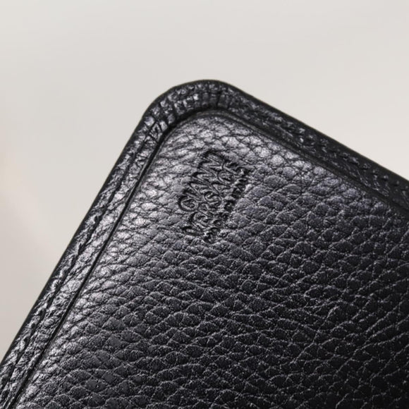 Gianni Versace Business Bag Leather Black Auth bs24674