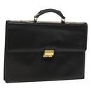 Gianni Versace Business Bag Leather Black Auth bs24674-1