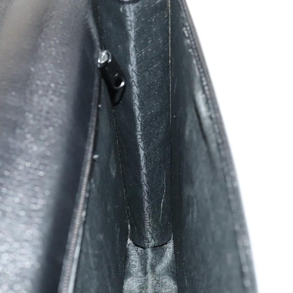 Gianni Versace Business Bag Leather Black Auth bs24674