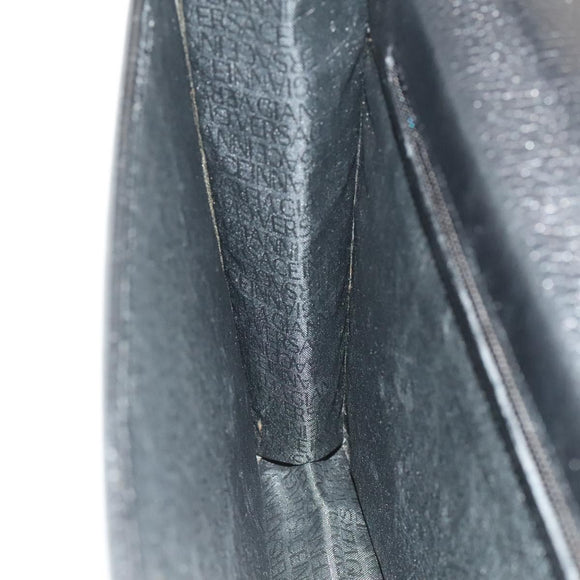 Gianni Versace Business Bag Leather Black Auth bs24674