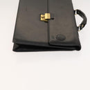 Gianni Versace Business Bag Leather Black Auth bs24674-3