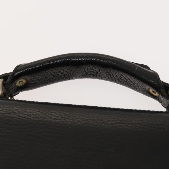 Gianni Versace Business Bag Leather Black Auth bs24674