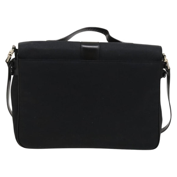 Gianni Versace Hand Bag Canvas 2way Black Silver Auth bs24675
