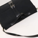 Gianni Versace Hand Bag Canvas 2way Black Silver Auth bs24675-6