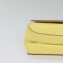 Salvatore Ferragamo Gancini Chain Shoulder Bag Enamel Yellow Silver Auth bs24676-9