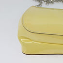 Salvatore Ferragamo Gancini Chain Shoulder Bag Enamel Yellow Silver Auth bs24676-15