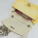 Salvatore Ferragamo Gancini Chain Shoulder Bag Enamel Yellow Silver Auth bs24676-10