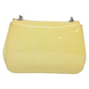 Salvatore Ferragamo Gancini Chain Shoulder Bag Enamel Yellow Silver Auth bs24676-2