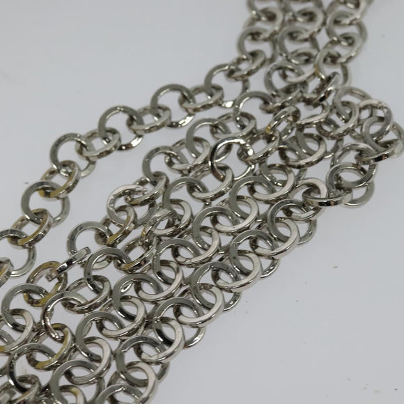 Salvatore Ferragamo Gancini Chain Shoulder Bag Enamel Yellow Silver Auth bs24676