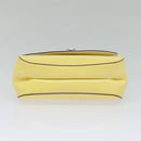 Salvatore Ferragamo Gancini Chain Shoulder Bag Enamel Yellow Silver Auth bs24676-5