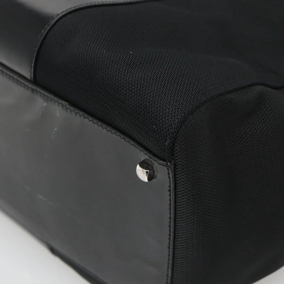 Salvatore Ferragamo Gancini Bag Canvas Leather Black Silver Auth bs24678