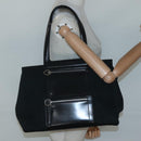 Salvatore Ferragamo Gancini Bag Canvas Leather Black Silver Auth bs24678-23