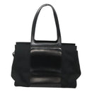 Salvatore Ferragamo Gancini Bag Canvas Leather Black Silver Auth bs24678-2