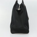 Salvatore Ferragamo Gancini Bag Canvas Leather Black Silver Auth bs24678-3