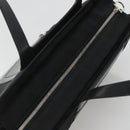 Salvatore Ferragamo Gancini Bag Canvas Leather Black Silver Auth bs24678-6