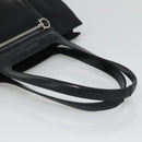 Salvatore Ferragamo Gancini Bag Canvas Leather Black Silver Auth bs24678-7