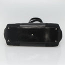 Salvatore Ferragamo Gancini Bag Canvas Leather Black Silver Auth bs24678-5