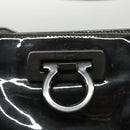 Salvatore Ferragamo Gancini Shoulder Bag Enamel Black Silver Auth bs24679-10