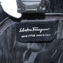 Salvatore Ferragamo Gancini Shoulder Bag Enamel Black Silver Auth bs24679-12